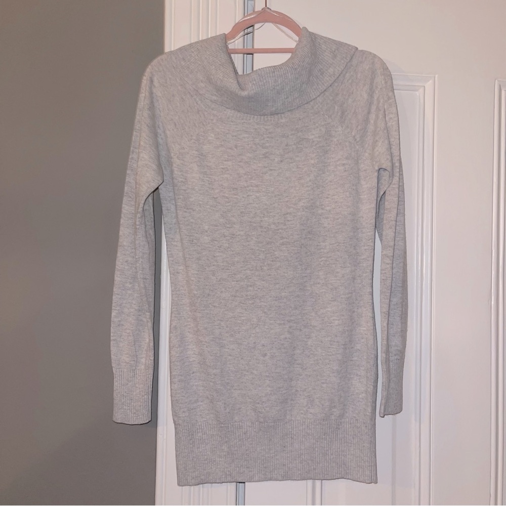 Grey Cowl Neck Long Sleeve Sweater